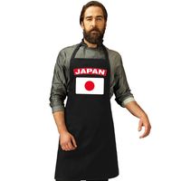Japanse vlag sushi keukenschort/ barbecueschort zwart heren en dames   -