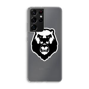 Angry Bear (white): Samsung Galaxy S21 Ultra Transparant Hoesje