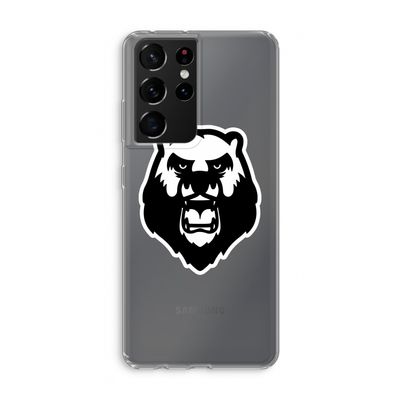Angry Bear (white): Samsung Galaxy S21 Ultra Transparant Hoesje