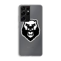 Angry Bear (white): Samsung Galaxy S21 Ultra Transparant Hoesje
