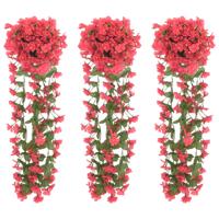 VidaXL Kerstslingers met bloemen 3 st 85 cm rozé VidaXL Kerstslingers met bloemen 3 st 85 cm rozé