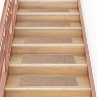 VidaXL Trapmatten zelfklevend 15 stuks 76x20 cm lichtbruin rechthoekig