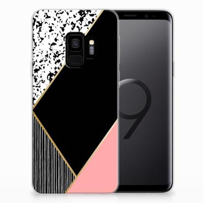 Samsung Galaxy S9 | TPU Hoesje | Zwart Roze Vormen