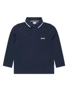 BOSS Kidswear polo en coton à logo imprimé - Bleu