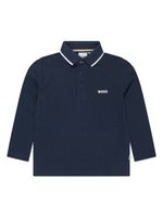 BOSS Kidswear polo en coton à logo imprimé - Bleu