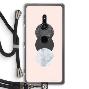Marmeren cirkels: Sony Xperia XZ2 Transparant Hoesje met koord