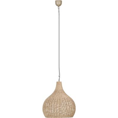LED Hanglamp - Hangverlichting - Trion Jen - E27 Fitting - 1-lichts - Rond - 35.5 cm - Bruin - Jute