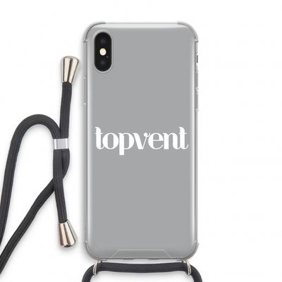 Topvent Grijs Wit: iPhone X Transparant Hoesje met koord