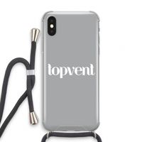 Topvent Grijs Wit: iPhone X Transparant Hoesje met koord