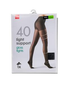 HEMA Light Support Gloss Panty 40 Denier Zwart (zwart)