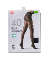 HEMA Light Support Gloss Panty 40 Denier Zwart (zwart)