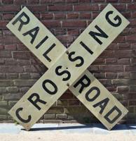 Railroad Crossing Metalen Straatbord - Origineel - 120 x 120 cm