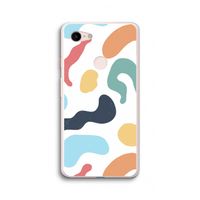 Memphis Shapes Blue: Google Pixel 3 XL Transparant Hoesje