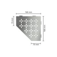 Schluter Shelf-E-S2 planchet - 19.5x19.5x0.5cm - inbouw - Driehoek - Perforatie: Floral - RVS geborsteld ses2d5eb