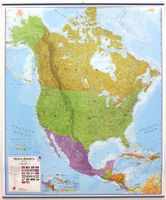 Wandkaart Noord Amerika, politiek, 100 x 120 cm | Maps International - thumbnail