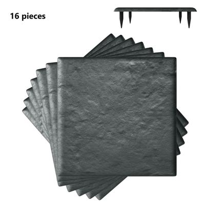 Stapstenen voor Tuin Set van 16 Tegels 40 x 40 cm Polypropyleen Stenen Tegels voor Gazon Tuinpaden Grijs