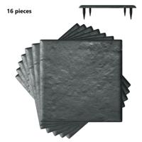 Stapstenen voor Tuin Set van 16 Tegels 40 x 40 cm Polypropyleen Stenen Tegels voor Gazon Tuinpaden Grijs