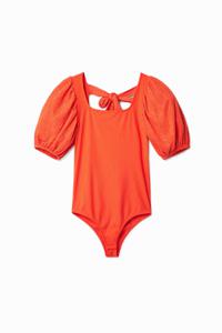 Body met pofmouwen - ORANGE - M