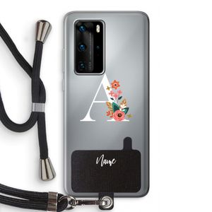 Pink Bouquet: Huawei P40 Pro Transparant Hoesje met koord