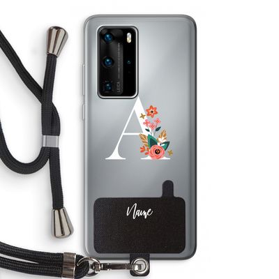 Pink Bouquet: Huawei P40 Pro Transparant Hoesje met koord