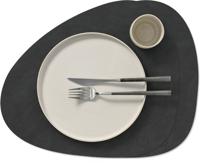 LIND DNA Placemats Nupo - Leer - Black - Curved - 44 x 37 cm - 2 Stuks