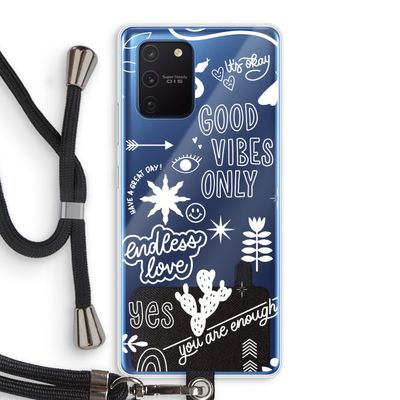 Good vibes: Samsung Galaxy Note 10 Lite Transparant Hoesje met koord