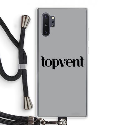Topvent Grijs Zwart: Samsung Galaxy Note 10 Plus Transparant Hoesje met koord
