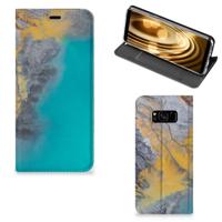 Samsung Galaxy S8 | Standcase | Marble Blue Gold
