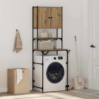 Wasmachinekast artisanaal eikenkleurig 68 x 48,5 x 194 cm