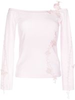 Blumarine haut en maille à appliques fleurs - Rose