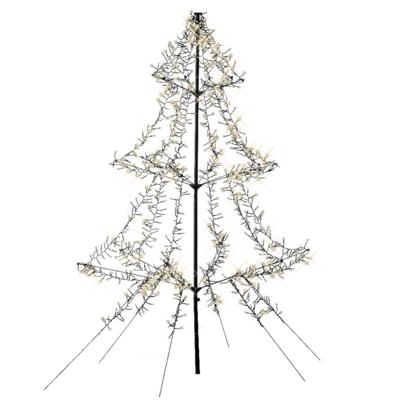Lichtboom - zwart - 200 cm - metaal - 1200 led lichtjes - warm wit - verlichte kerstboom