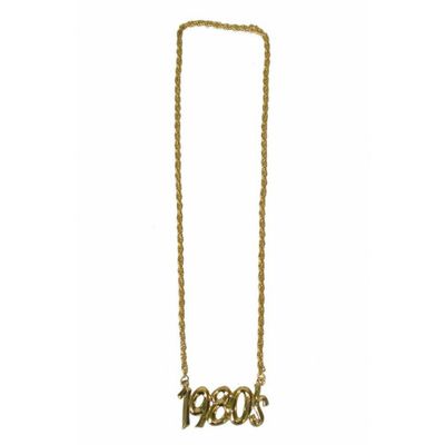 Verkleed sieraden ketting - thema Eighties/jaren 80 - feestartikelen - goudkleurig