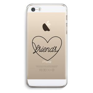 Friends heart black: iPhone 5 / 5S / SE Transparant Hoesje