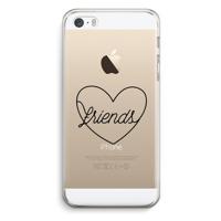 Friends heart black: iPhone 5 / 5S / SE Transparant Hoesje - thumbnail