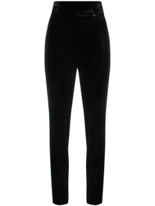 NISSA pantalon en velours à taille haute - Noir