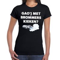 Gaoj met brommers kieken festival t-shirt zwart dames