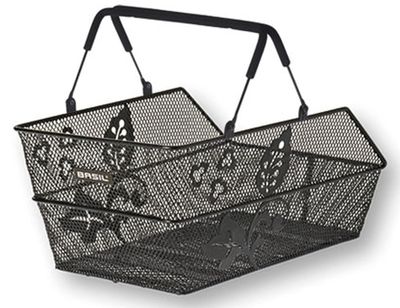Basil cento flower multi - fietsmand - achterop - zwart