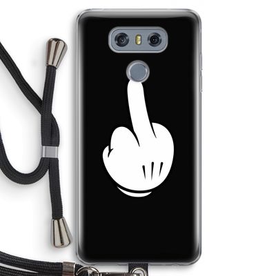 Middle finger black: LG G6 Transparant Hoesje met koord