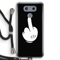 Middle finger black: LG G6 Transparant Hoesje met koord