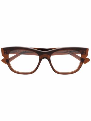 Gucci Eyewear lunettes de soleil à monture rectangulaire - Marron