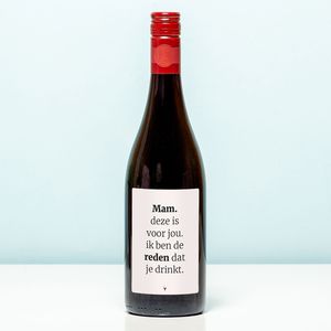 Wijnfles Jij bent de reden dat ze drinkt - Rood (Merlot)
