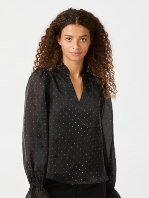 Neo Noir Blouse Amara Bedazzled Black
