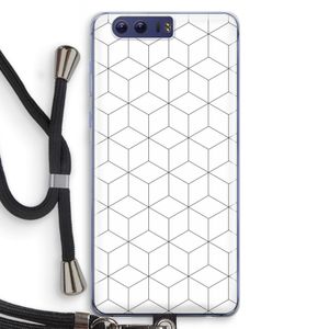 Zwart-witte kubussen: Honor 9 Transparant Hoesje met koord