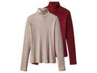 esmara Set van 2 dames coltruien (rood/beige, XS (32/34))