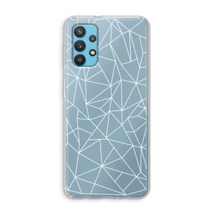 Geometrische lijnen wit: Samsung Galaxy A32 4G Transparant Hoesje