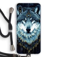 Darkness Wolf: Samsung Galaxy A10 Transparant Hoesje met koord Darkness Wolf: Samsung Galaxy A10 Transparant Hoesje met koord