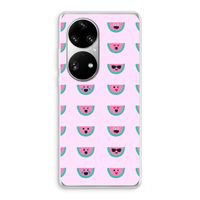 Smiley watermeloenprint: Huawei P50 Pro Transparant Hoesje