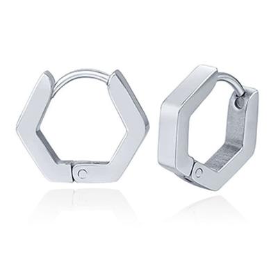 Heren Oorbellen LGT JWLS - Hexagon Zilver