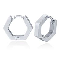 Heren Oorbellen LGT JWLS - Hexagon Zilver