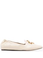 Tory Burch mocassins à plaque logo - Blanc